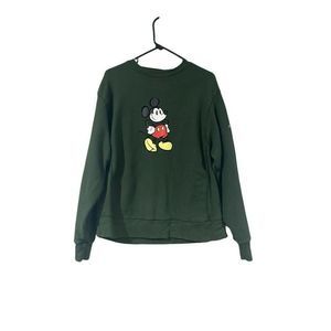 Vintage Mickey‎ Mouse The Disney Store Sweatshirt Sweater Army Green Sweater